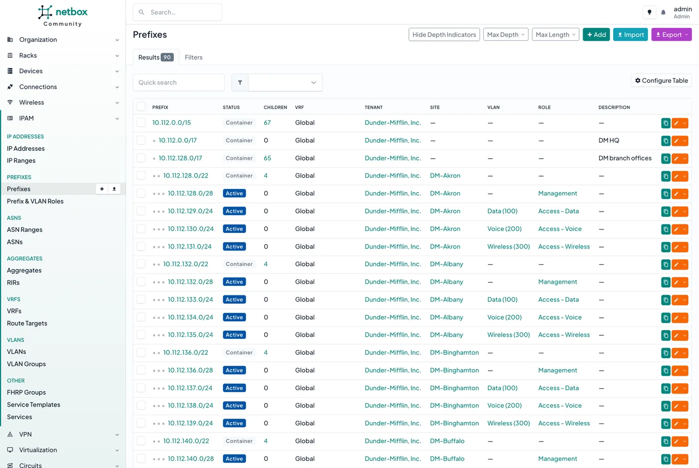 NetBox user interface, as published by its maker